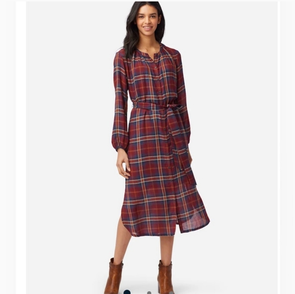 NWT Pendleton long-sleeve button-up plaid dress